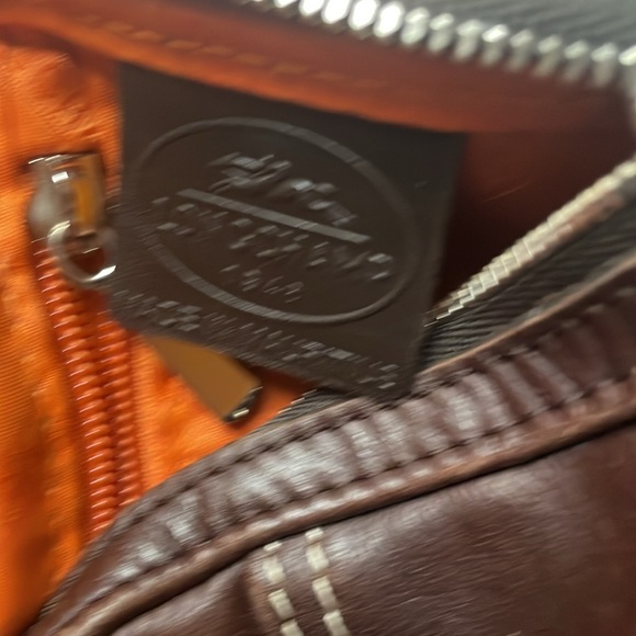 Leather cavalier mocha Longchamp crossbody bag! UNISEX - Picture 7 of 10